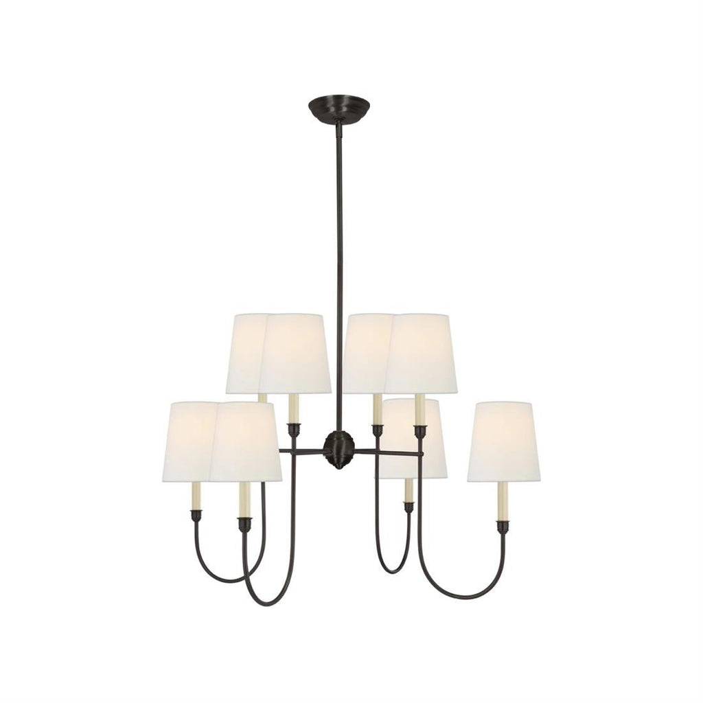 Lustra Chandelier Vendome Brass White Shade