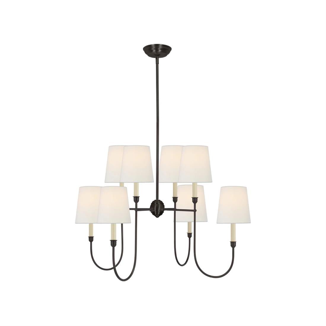 Lustra Chandelier Vendome Brass White Shade