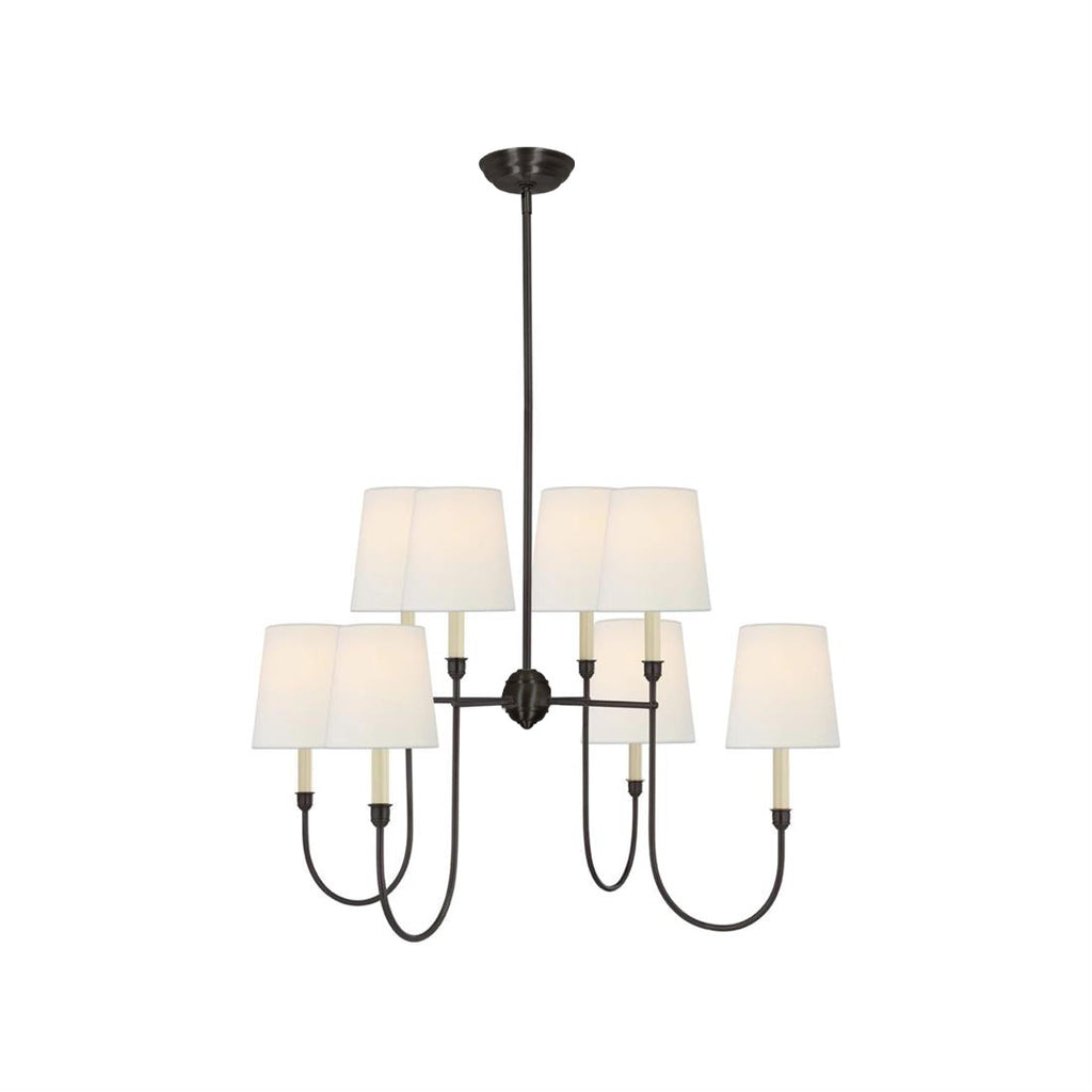 Talia Chandelier Luxury Brass Fabric