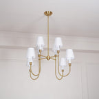 Lustra Chandelier Vendome Brass White Shade