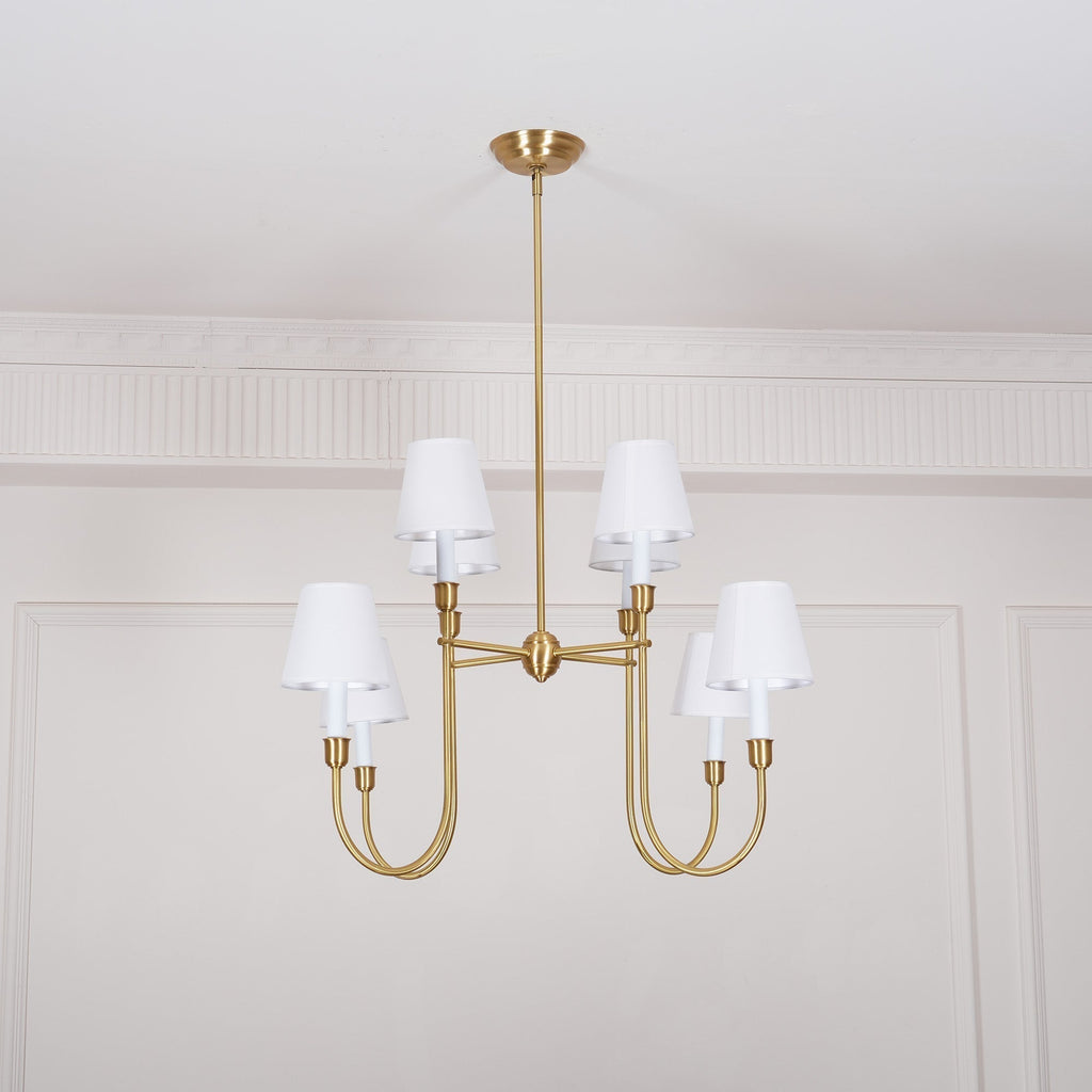 Lustra Chandelier Vendome Brass White Shade
