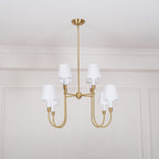 Lustra Chandelier Vendome Brass White Shade