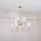 Lustra Chandelier Vendome Brass White Shade
