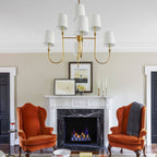 Talia Chandelier Luxury Brass Fabric