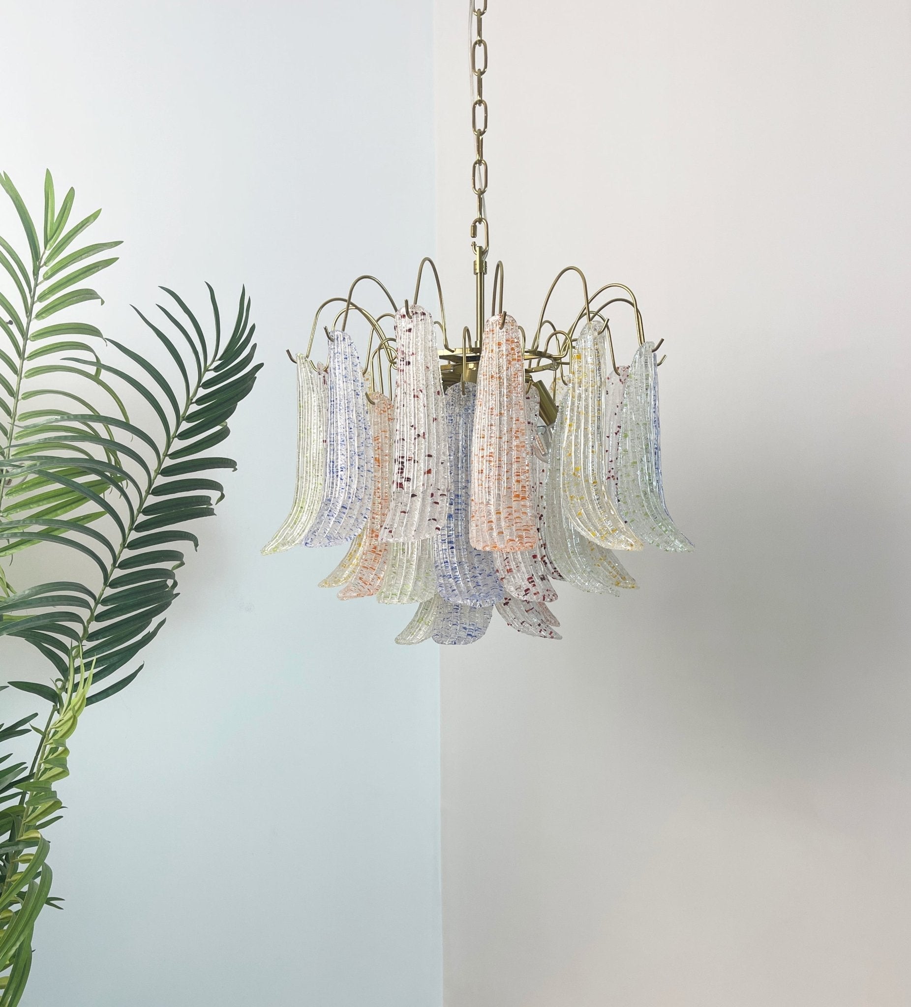 Aurora Chandelier Colorful Murano Glass Petals Vintage