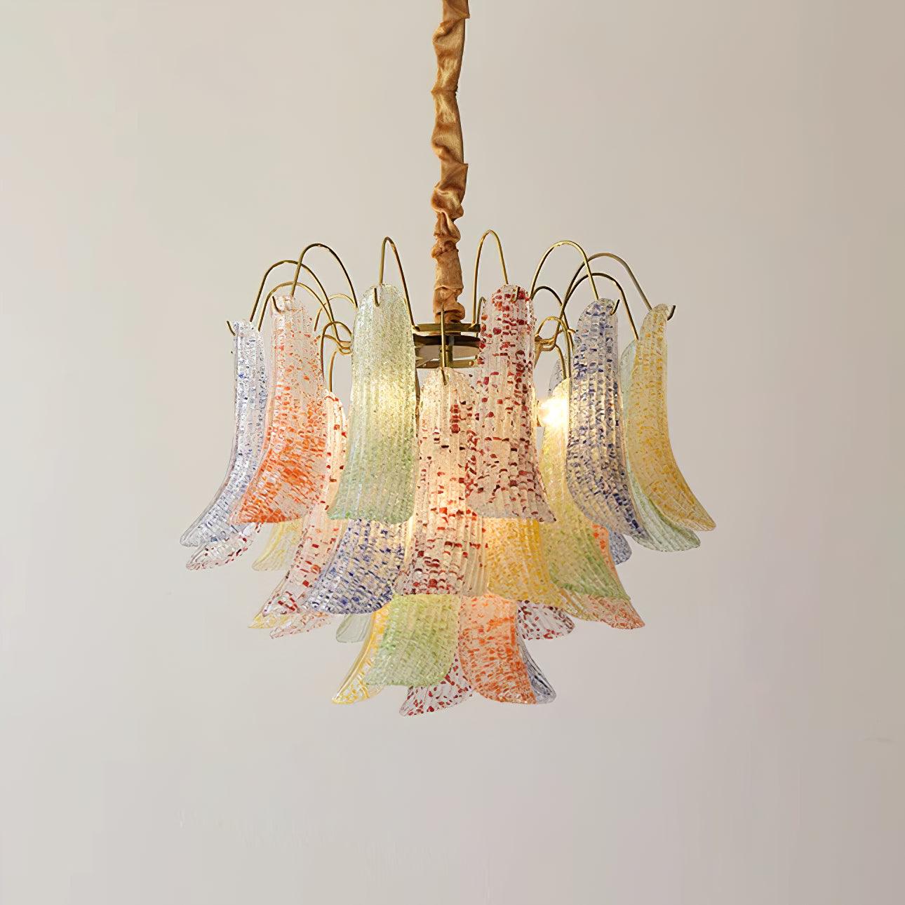 Aurora Chandelier Colorful Murano Glass Petals Vintage