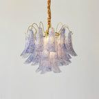 Chandelier Glass Petals Metal Frame Colorful Artistic Ambience