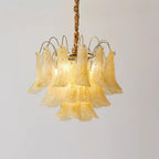 Chandelier Glass Petals Metal Frame Colorful Artistic Ambience
