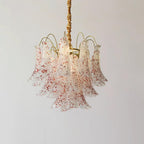 Chandelier Glass Petals Metal Frame Colorful Artistic Ambience
