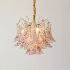Chandelier Glass Petals Metal Frame Colorful Artistic Ambience