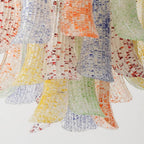 Chandelier Glass Petals Metal Frame Colorful Artistic Ambience