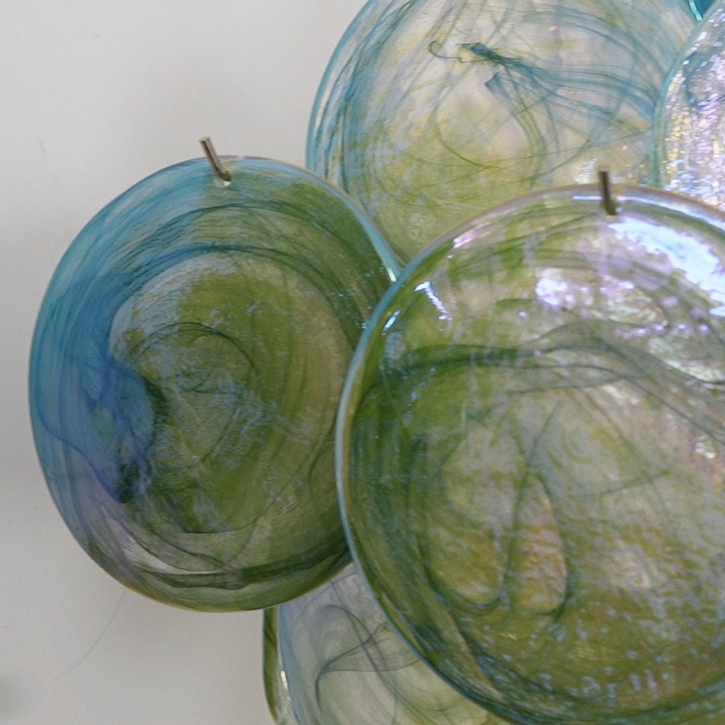 Aurora Chandelier Green Murano Glass Disc Nature