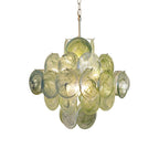Aurora Chandelier Green Murano Glass Disc Nature