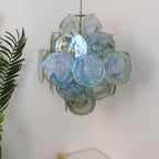 Aurora Chandelier Green Murano Glass Disc Nature