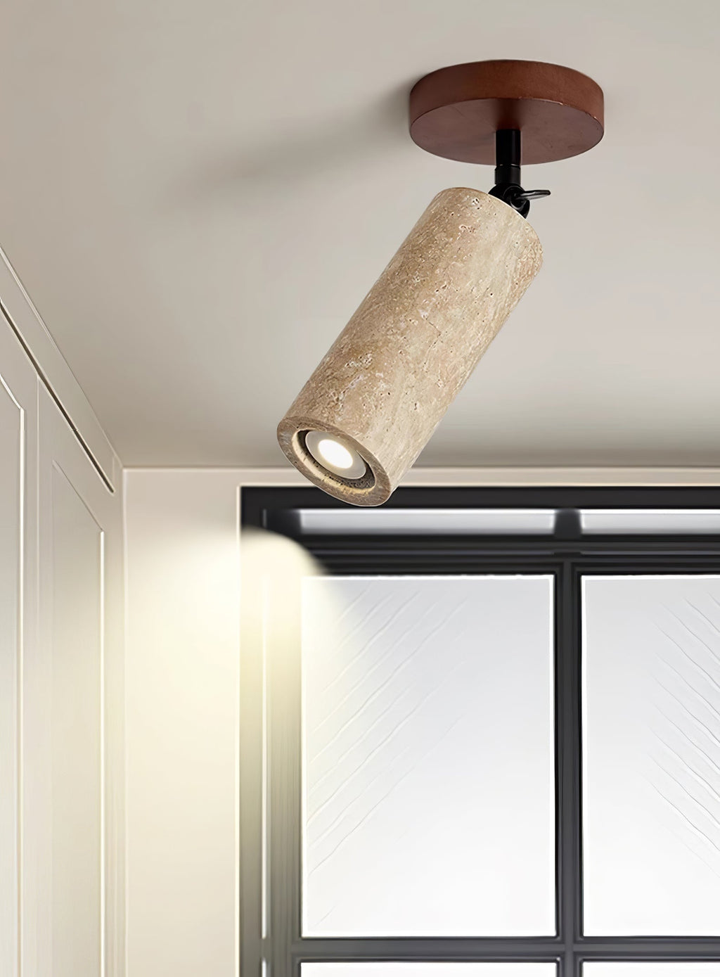Zarinila Cylindrical-Tube Travertine Wall Light SEO Title