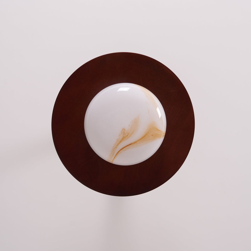 Yeste Ceiling Light Walnut Color & White Imitation Alabaster