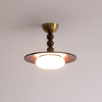 Yeste Ceiling Light Walnut Color & White Imitation Alabaster