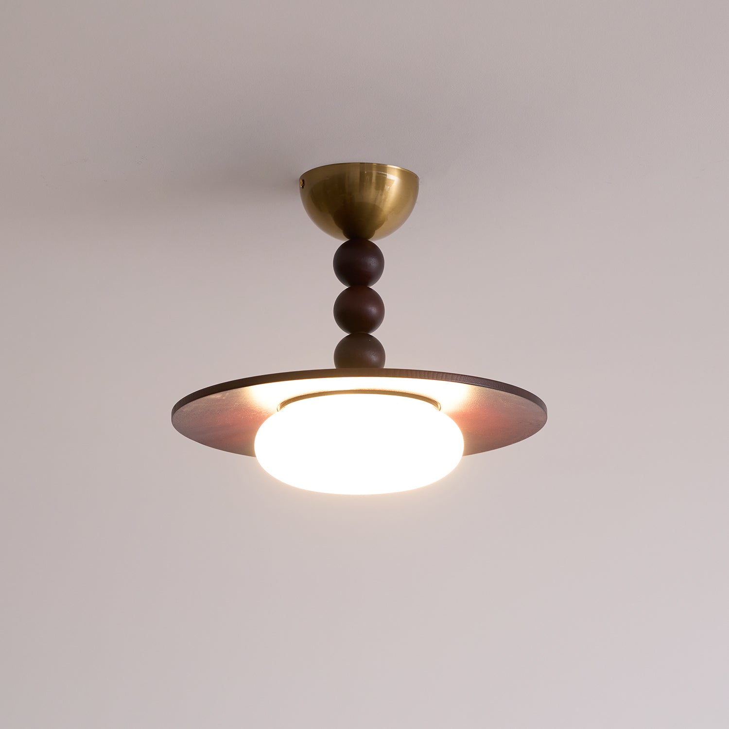 Yeste Ceiling Light Walnut Color & White Imitation Alabaster