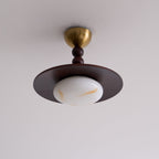 Yeste Ceiling Light Walnut Color & White Imitation Alabaster
