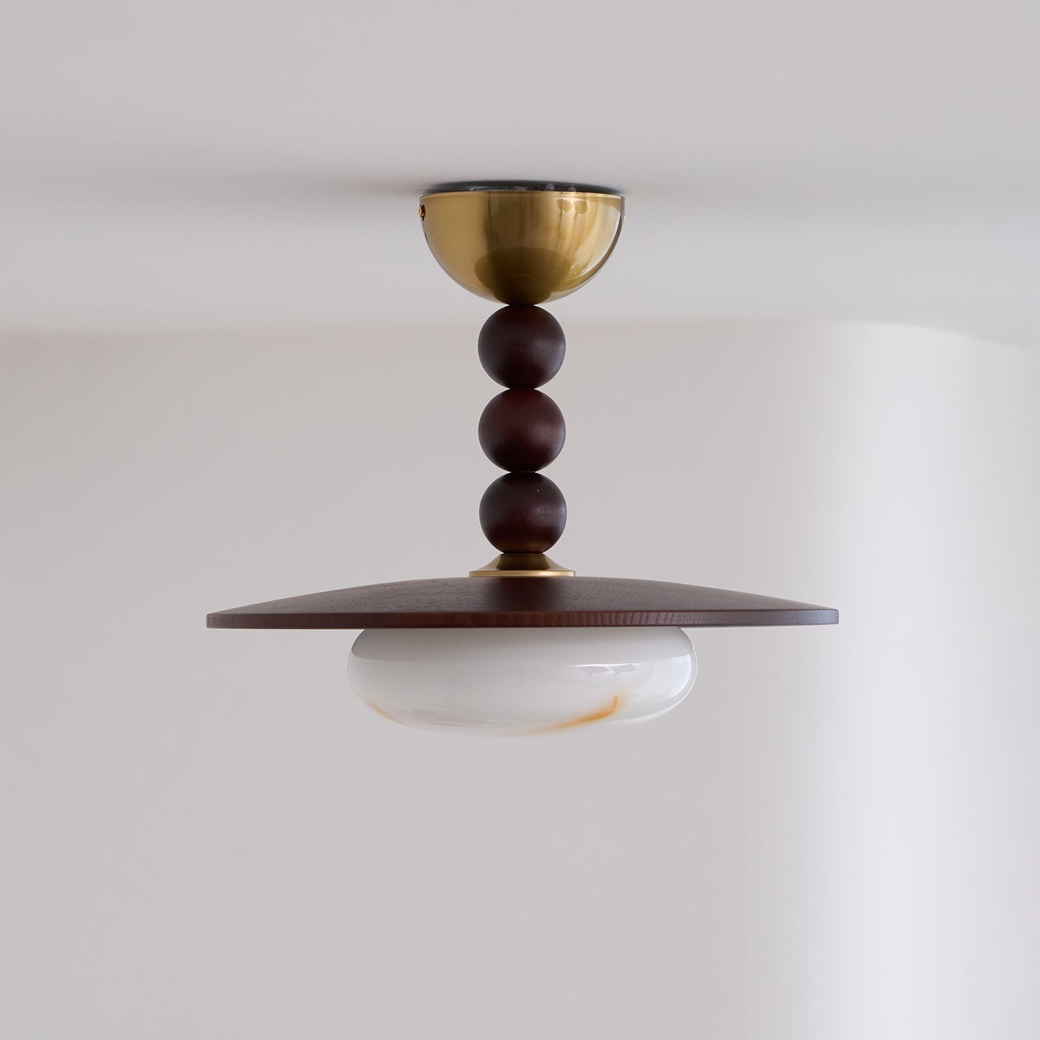 Yeste Ceiling Light Walnut Color & White Imitation Alabaster
