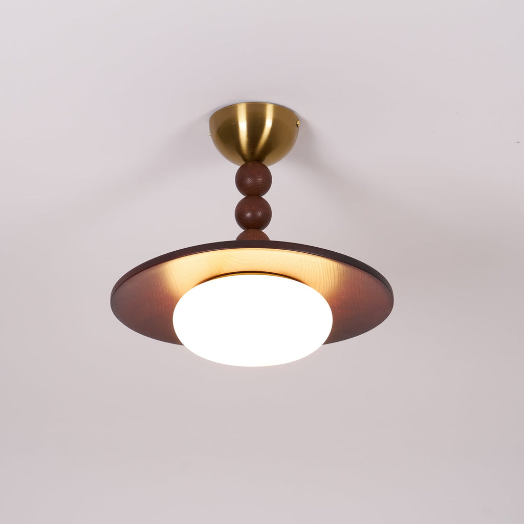 Yeste Ceiling Light Walnut Color & White Imitation Alabaster