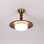 Yeste Ceiling Light Walnut Color & White Imitation Alabaster