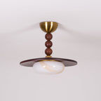 Yeste Ceiling Light Walnut Color & White Imitation Alabaster