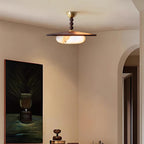 Yeste Ceiling Light Walnut Color & White Imitation Alabaster