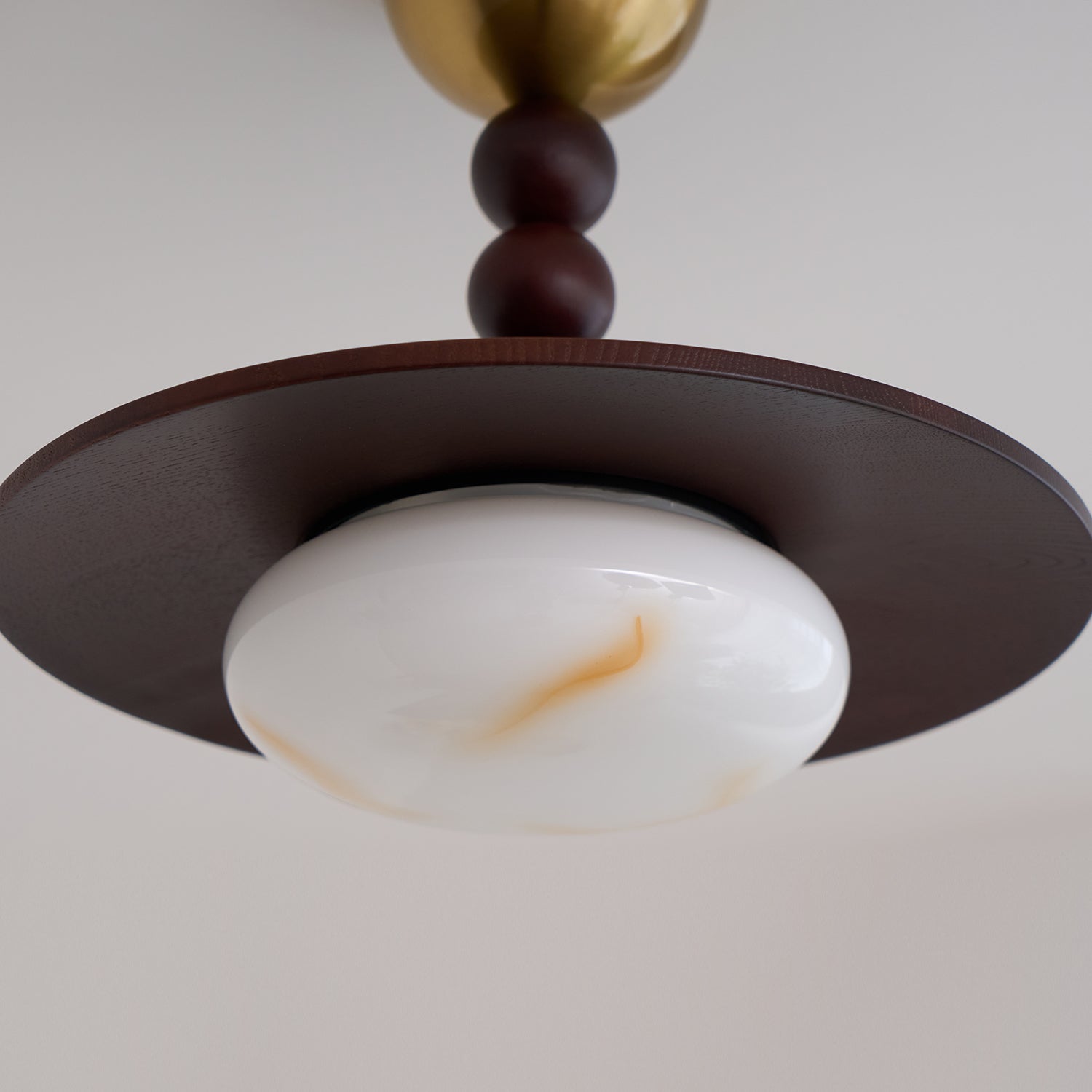 Yeste Ceiling Light Walnut Color & White Imitation Alabaster