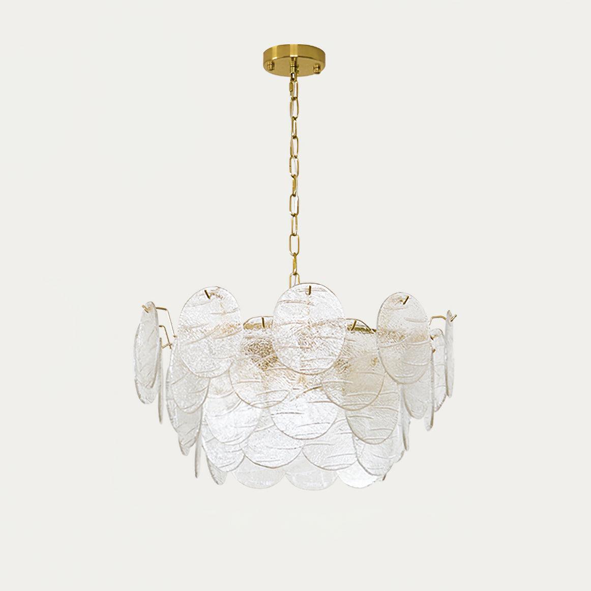 Chandelier Glass Discs Metal Frame Gold Finish Victorian