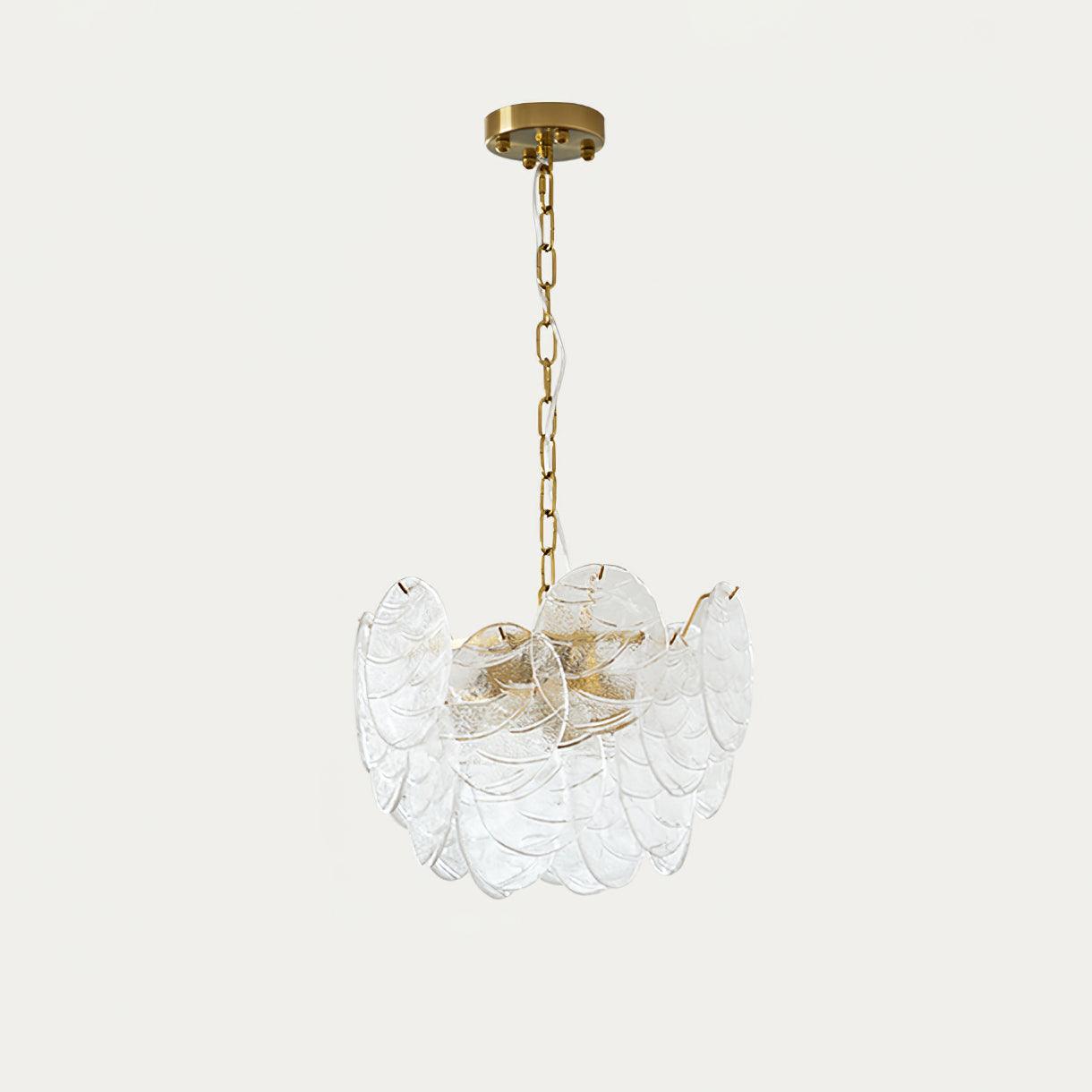 Chandelier Glass Discs Metal Frame Gold Finish Victorian