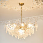 Chandelier Glass Discs Metal Frame Gold Finish Victorian