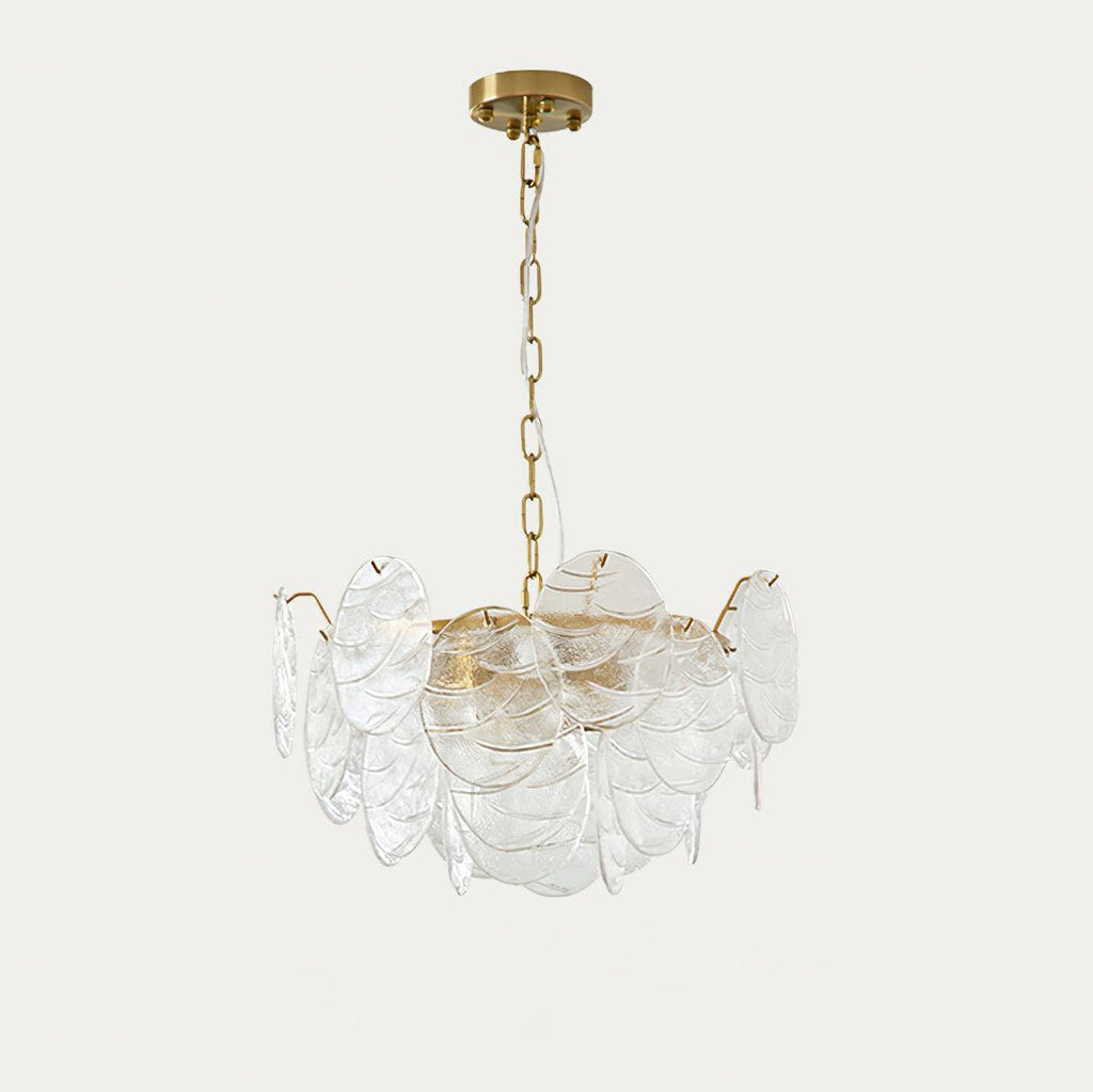 Chandelier Glass Discs Metal Frame Gold Finish Victorian