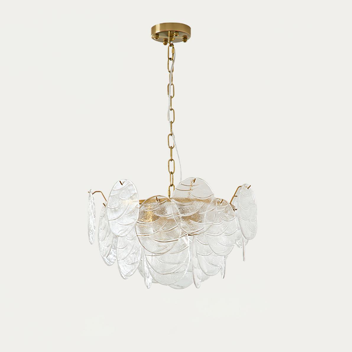 Chandelier Glass Discs Metal Frame Gold Finish Victorian