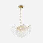 Chandelier Glass Discs Metal Frame Gold Finish Victorian