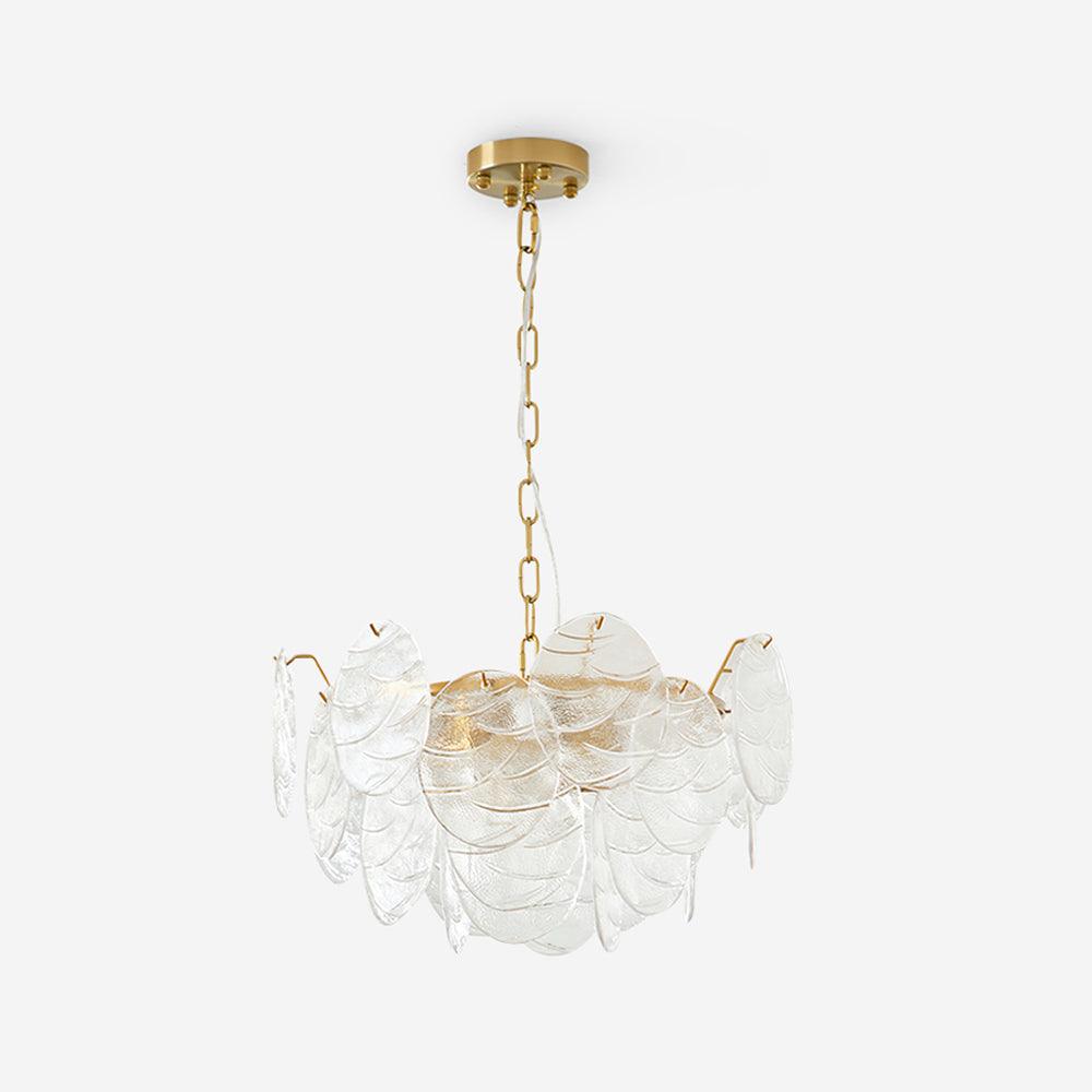 Chandelier Glass Discs Metal Frame Gold Finish Victorian