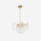 Chandelier Glass Discs Metal Frame Gold Finish Victorian