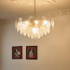 Chandelier Glass Discs Metal Frame Gold Finish Victorian