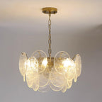 Chandelier Glass Discs Metal Frame Gold Finish Victorian