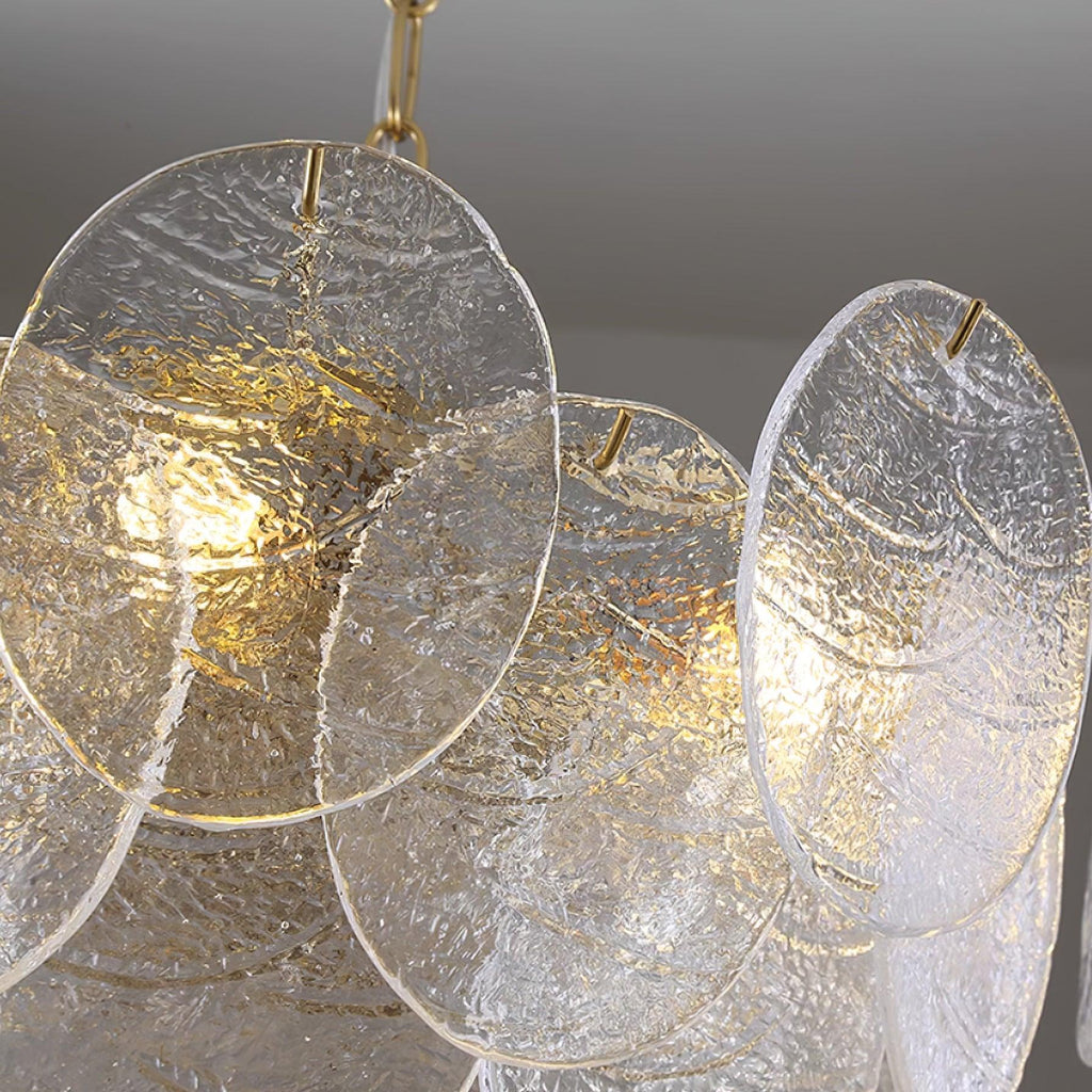 Chandelier Glass Discs Metal Frame Gold Finish Victorian