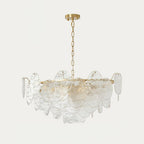Chandelier Glass Discs Metal Frame Gold Finish Victorian