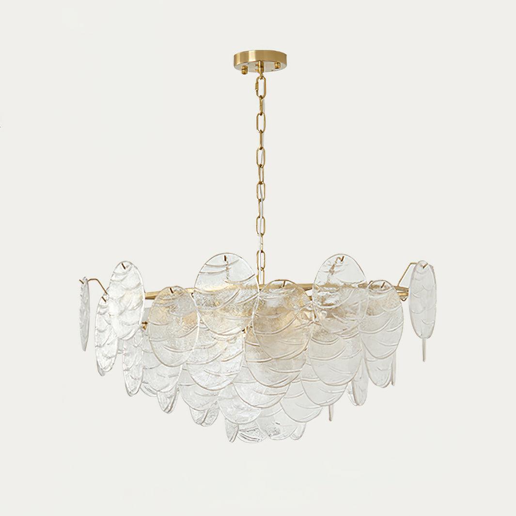 Chandelier Glass Discs Metal Frame Gold Finish Victorian