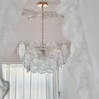 Chandelier Glass Discs Metal Frame Gold Finish Victorian