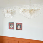 Chandelier Glass Discs Metal Frame Gold Finish Victorian