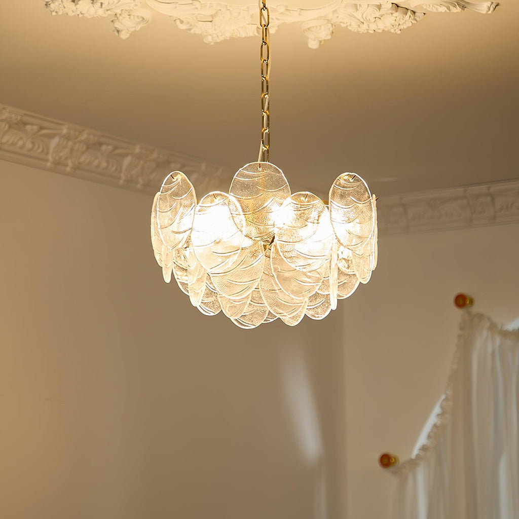 Chandelier Glass Discs Metal Frame Gold Finish Victorian