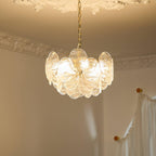 Chandelier Glass Discs Metal Frame Gold Finish Victorian