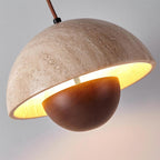 Ritta  Travertine  Pendant Lamp Wood