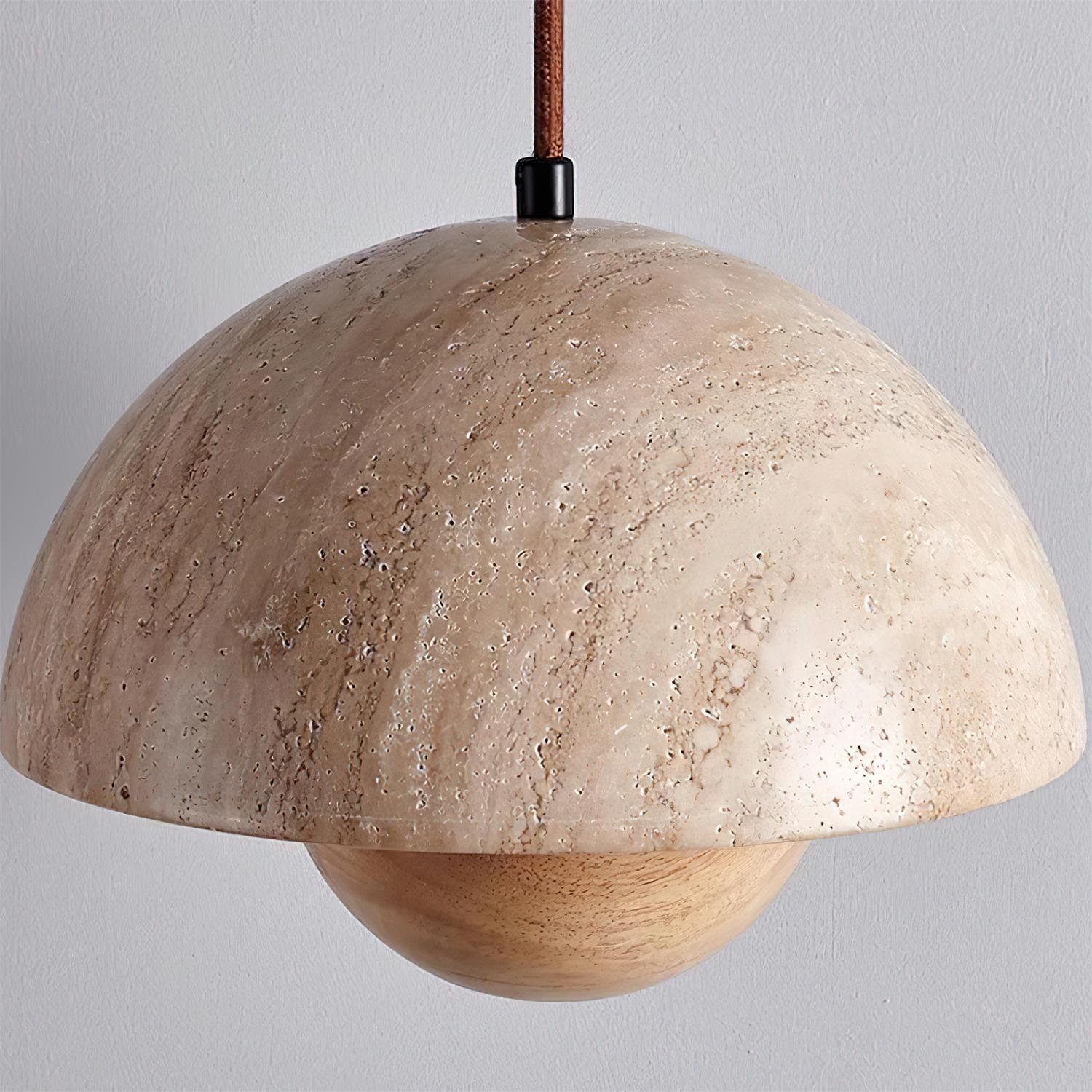 Ritta  Travertine  Pendant Lamp Wood