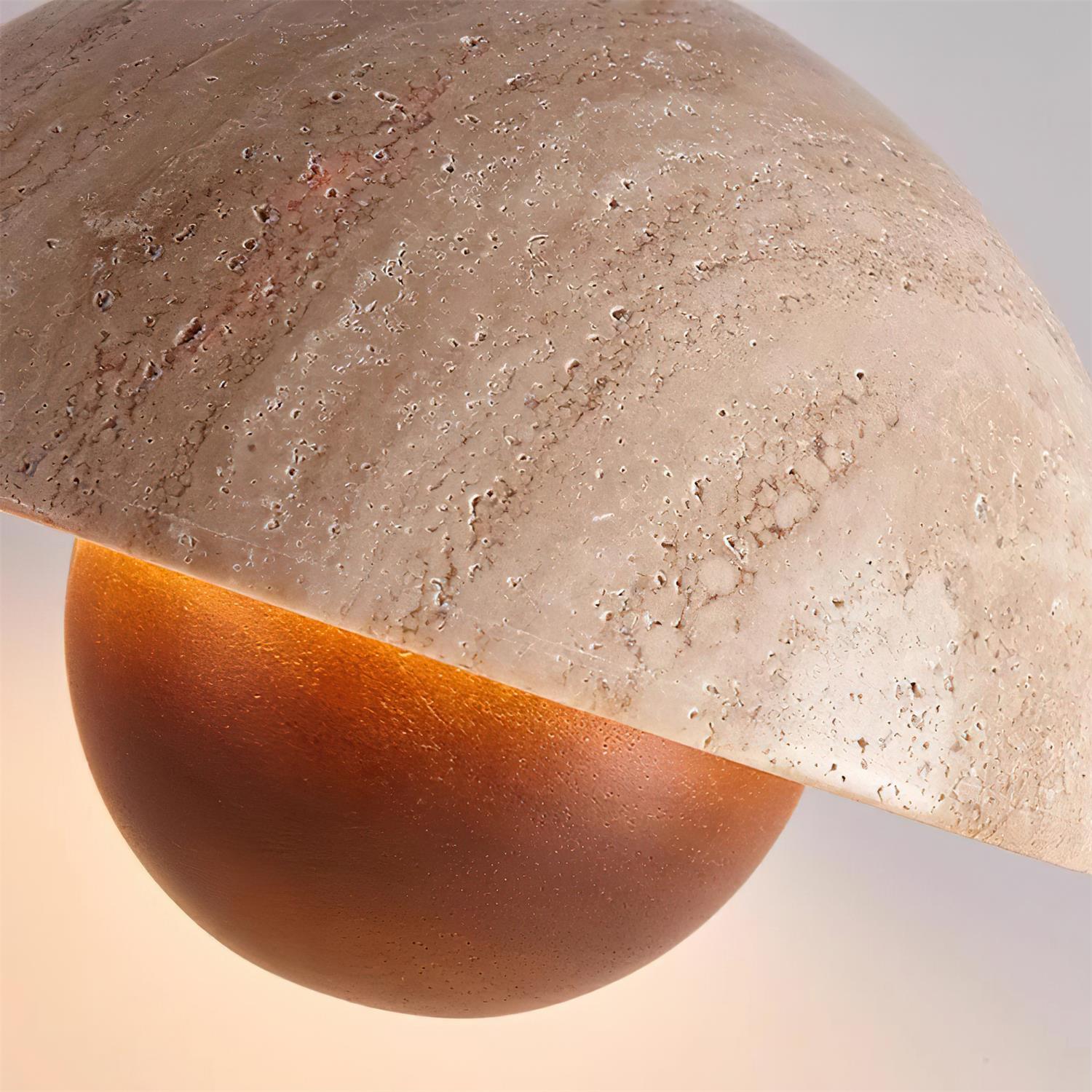 Ritta  Travertine  Pendant Lamp Wood