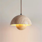 Ritta  Travertine  Pendant Lamp Wood
